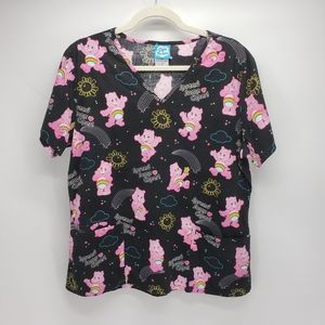 Care Bears | Scrubs- Top Only | Black/Pink